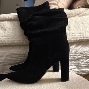 Scrunch Black Suede Women's Booties